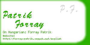 patrik forray business card